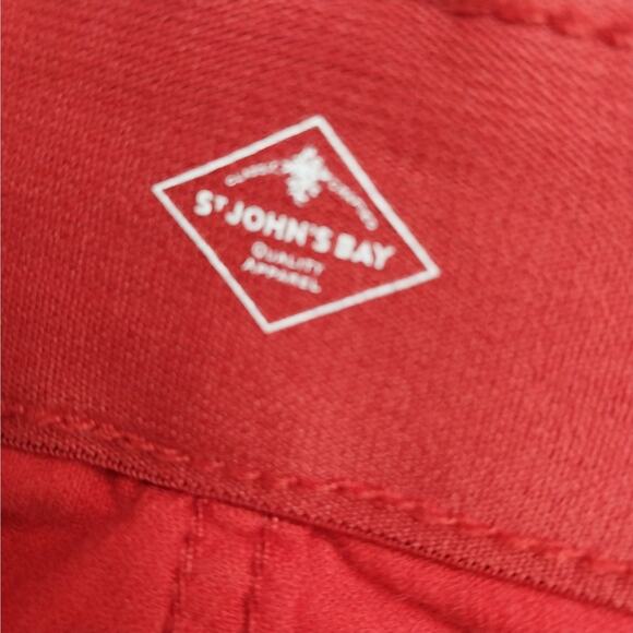 NWT@$49! ST. JOHN'S BAY! ROUGE RED FINE WALE CORDUROY FLARE PANTS, JEANS! SZ 16 - Picture 9 of 12